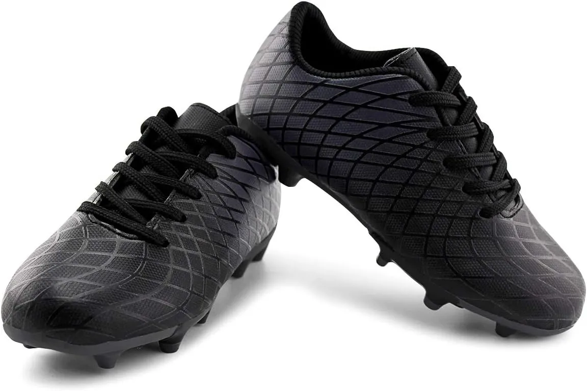 JABASIC Kids Outdoor Soccer Cleats Athletic Firm Ground Football Shoes
