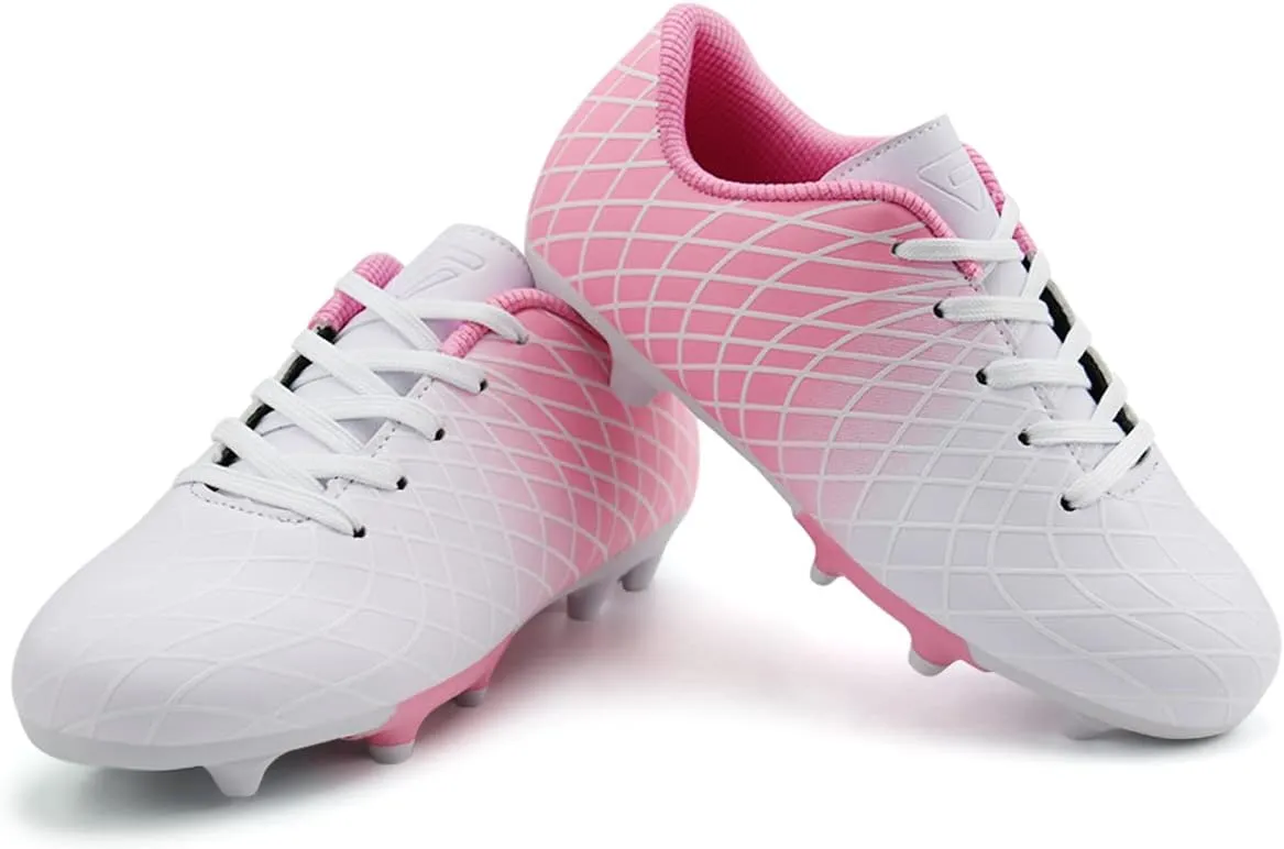 JABASIC Kids Outdoor Soccer Cleats Athletic Firm Ground Football Shoes