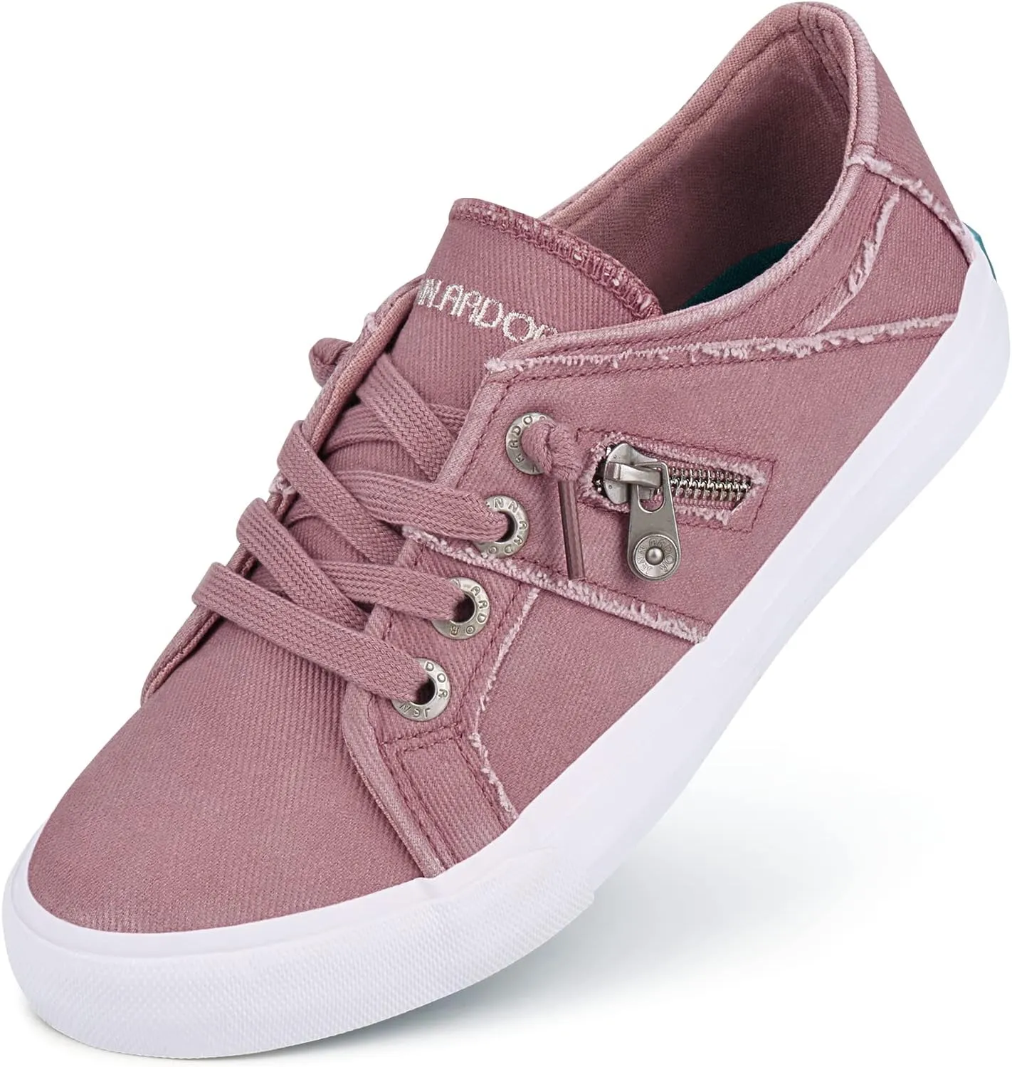 JENN ARDOR Women Sneakers Low Top Slip On Fashion Shoes Lace up Canvas Flats Walking Running Shoes