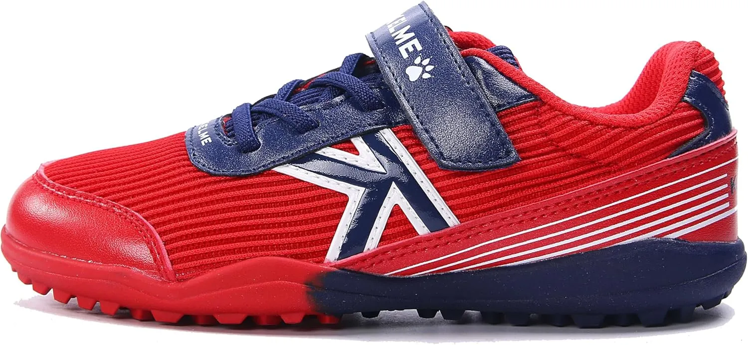 KELME Laceless Soccer Cleats Youth and Kids  Futsal or Turf Soccer Shoes for Boys/Girls  Indoor or Outdoor Velcro Football Boots