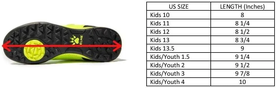 KELME Laceless Soccer Cleats Youth and Kids  Futsal or Turf Soccer Shoes for Boys/Girls  Indoor or Outdoor Velcro Football Boots