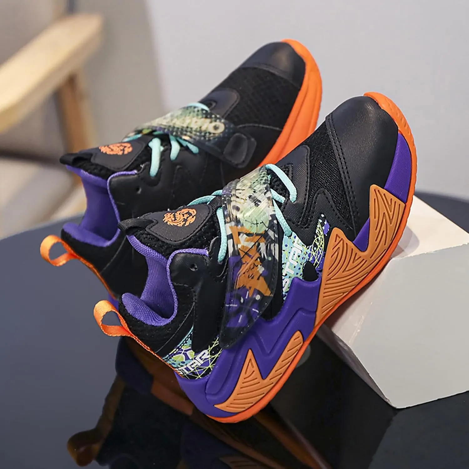 Kids Basketball Shoes Boys Girls Lightweight Breathable Sports Sneakers Outdoor School Trainers for Big Kids Youth