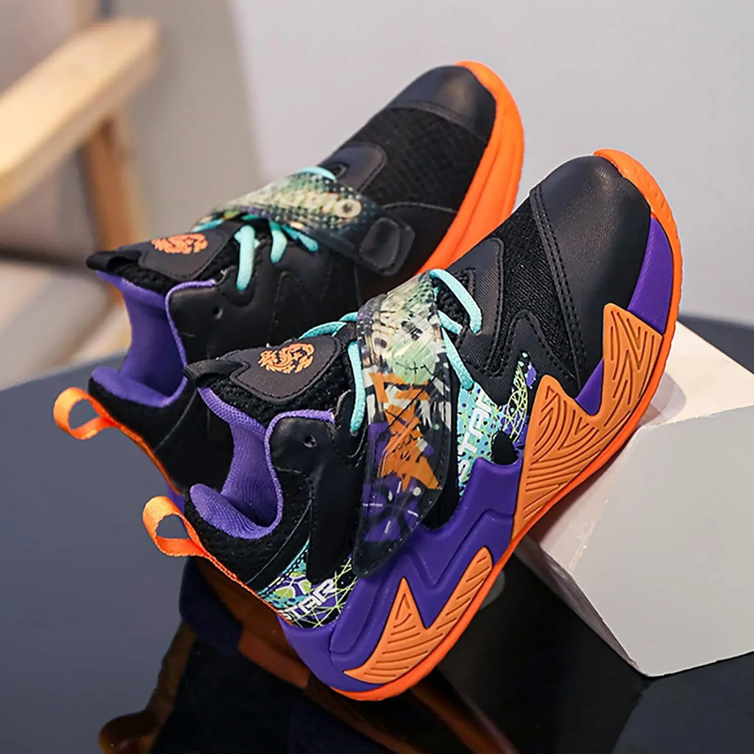 Kids Basketball Shoes Boys Girls Lightweight Breathable Sports Sneakers Outdoor School Trainers for Big Kids Youth