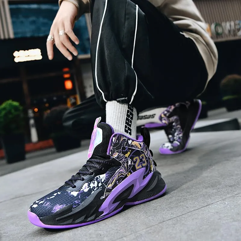 Kids Basketball Shoes, Running Walking Shoes Breathable Comfortable Boys Sneakers for Little/Big Kids