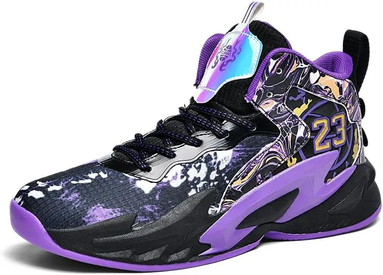 Kids Basketball Shoes, Running Walking Shoes Breathable Comfortable Boys Sneakers for Little/Big Kids