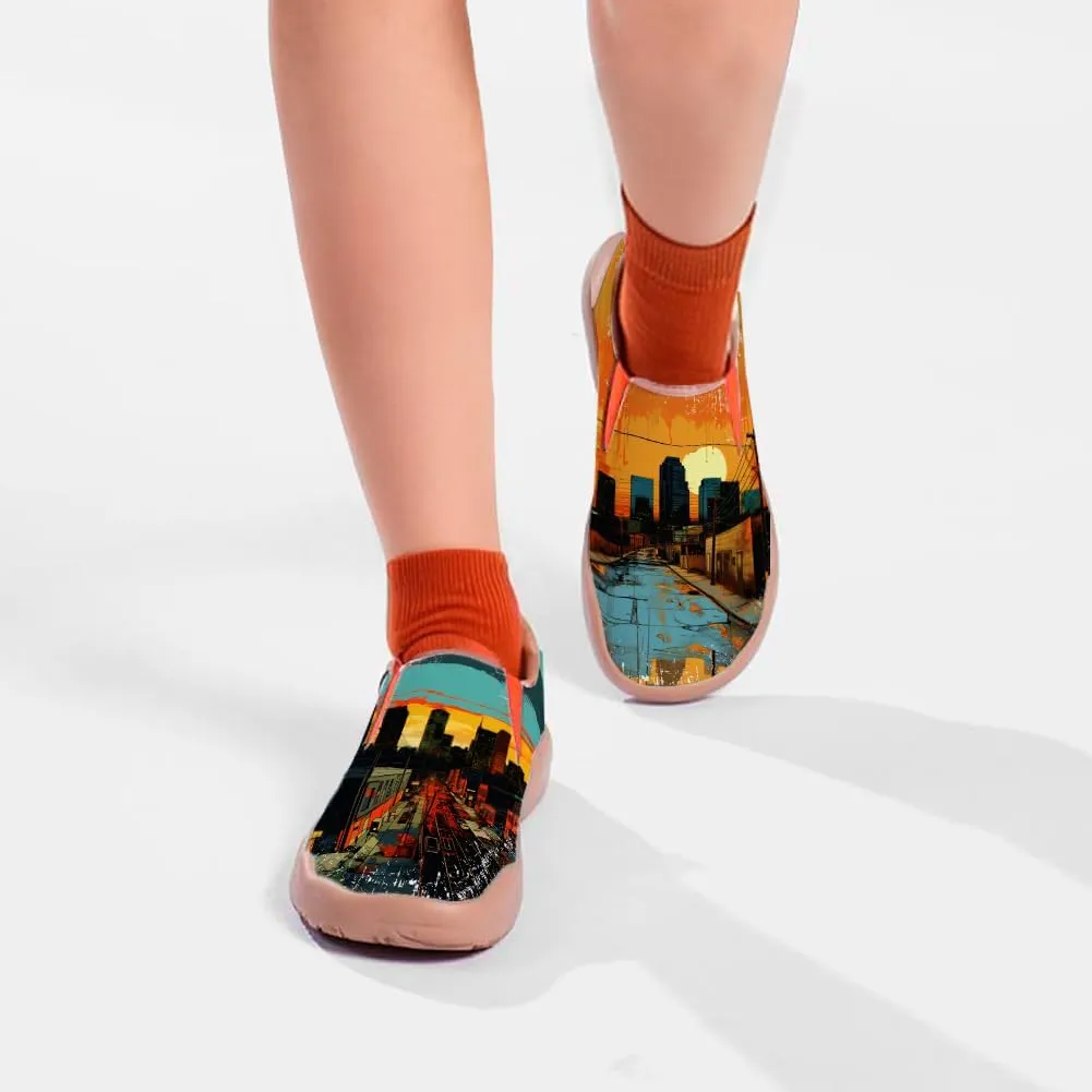 Kid's Casual Loafers Boys Girls Lightweight Cozy Slip On Sneakers Art Painted Walking Travel Shoes