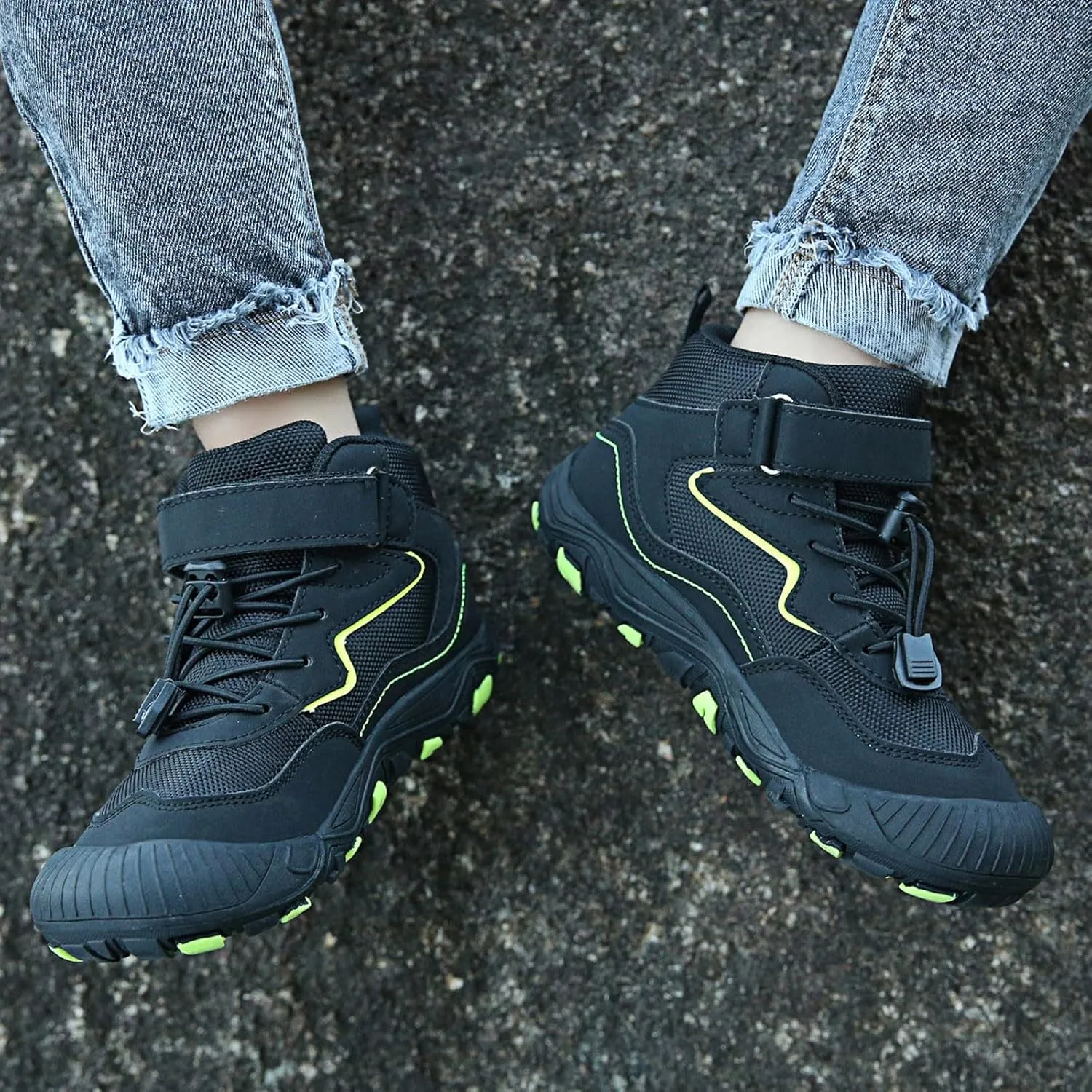 Kids Shoes Boys Girls High Top Sneaker Lace-Up Walking Causal Tennis Shoes Hiking Outdoor Ankle Booties Little/Big Kid