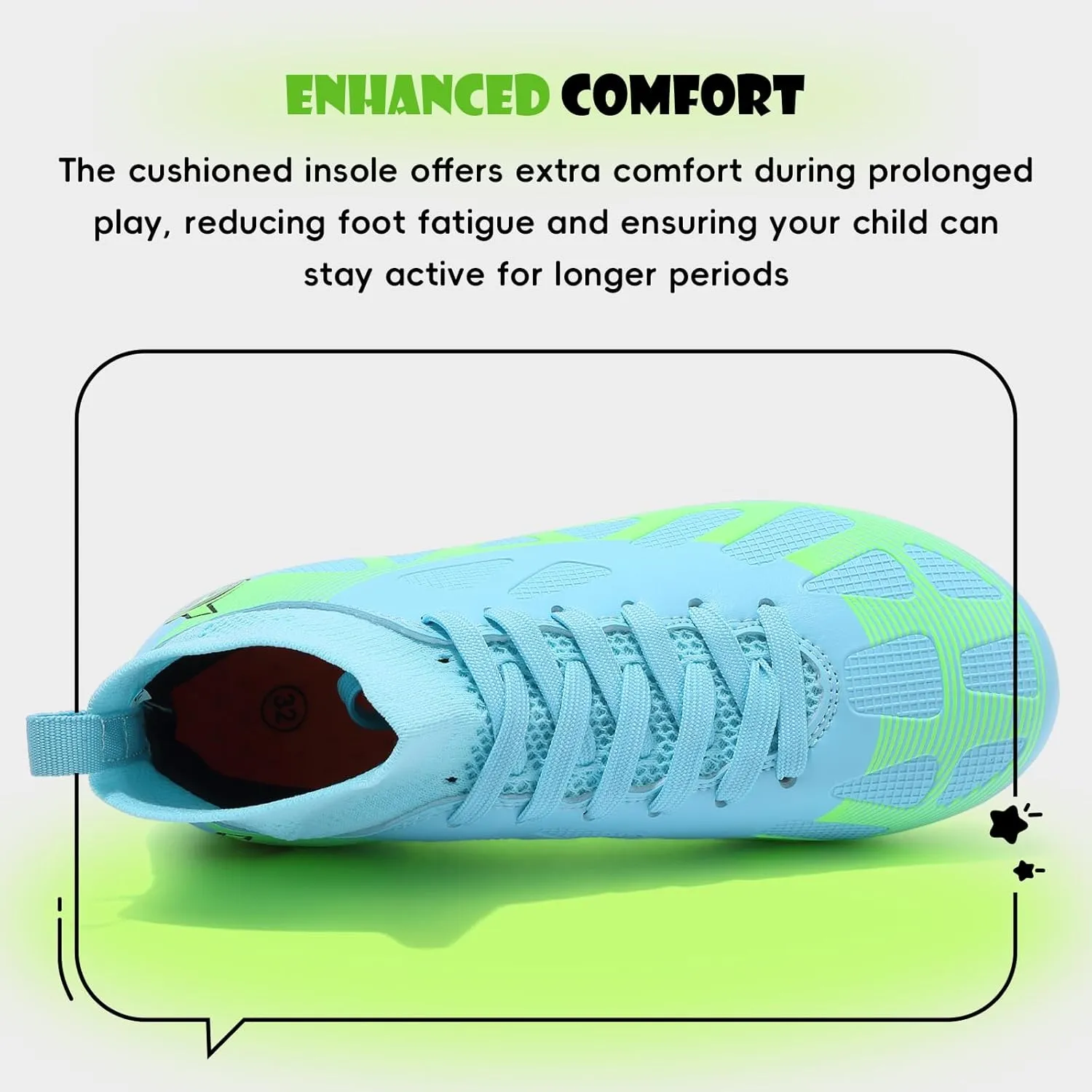 Kids Soccer Cleats Boys Girls Athletic lndoor Soccer Shoes