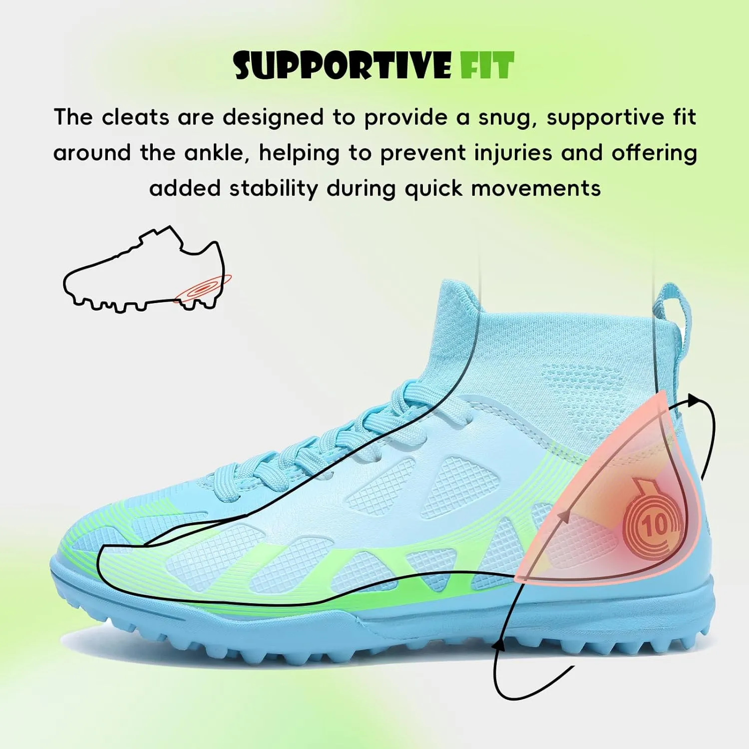 Kids Soccer Cleats Boys Girls Athletic lndoor Soccer Shoes