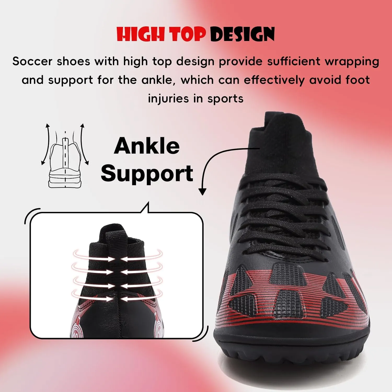 Kids Soccer Cleats Boys Girls Athletic lndoor Soccer Shoes