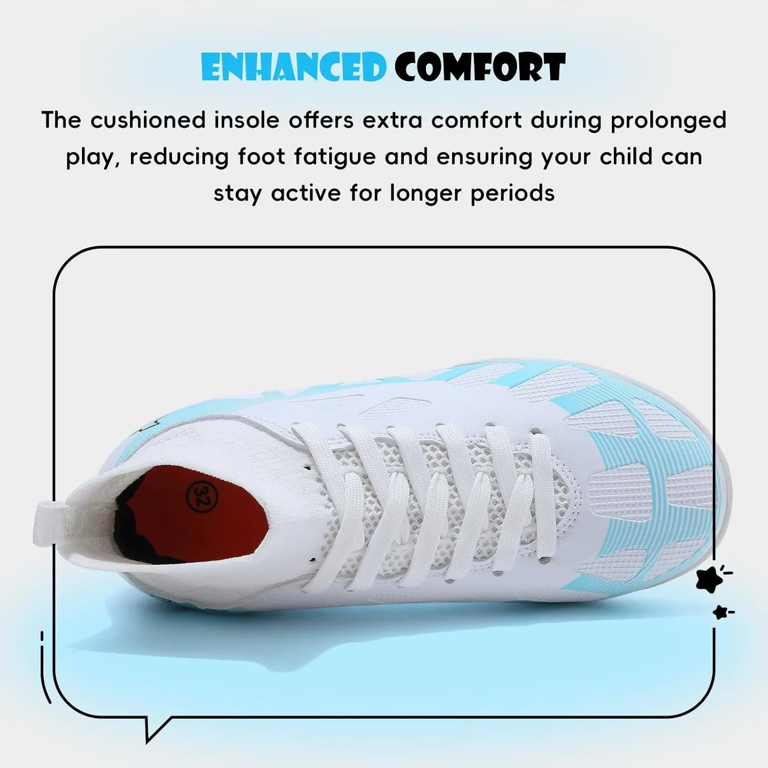 Kids Soccer Cleats Boys Girls Athletic lndoor Soccer Shoes