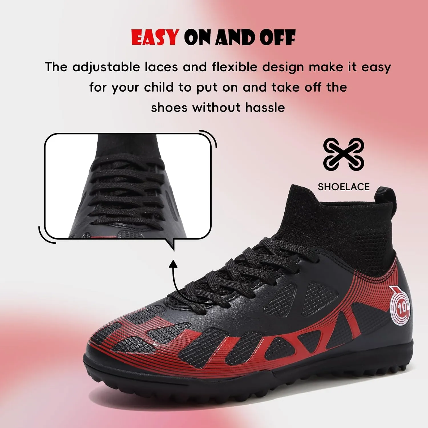 Kids Soccer Cleats Boys Girls Athletic lndoor Soccer Shoes