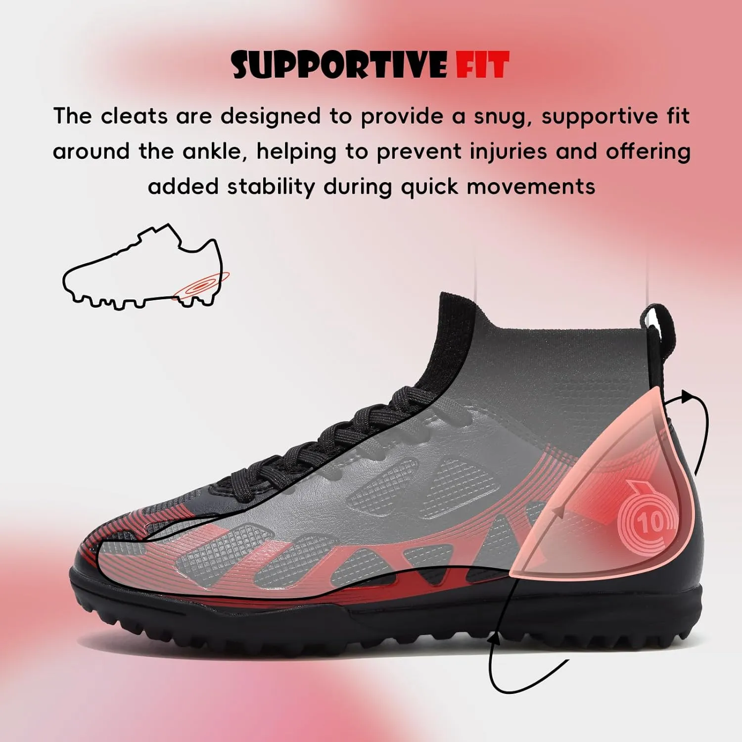 Kids Soccer Cleats Boys Girls Athletic lndoor Soccer Shoes