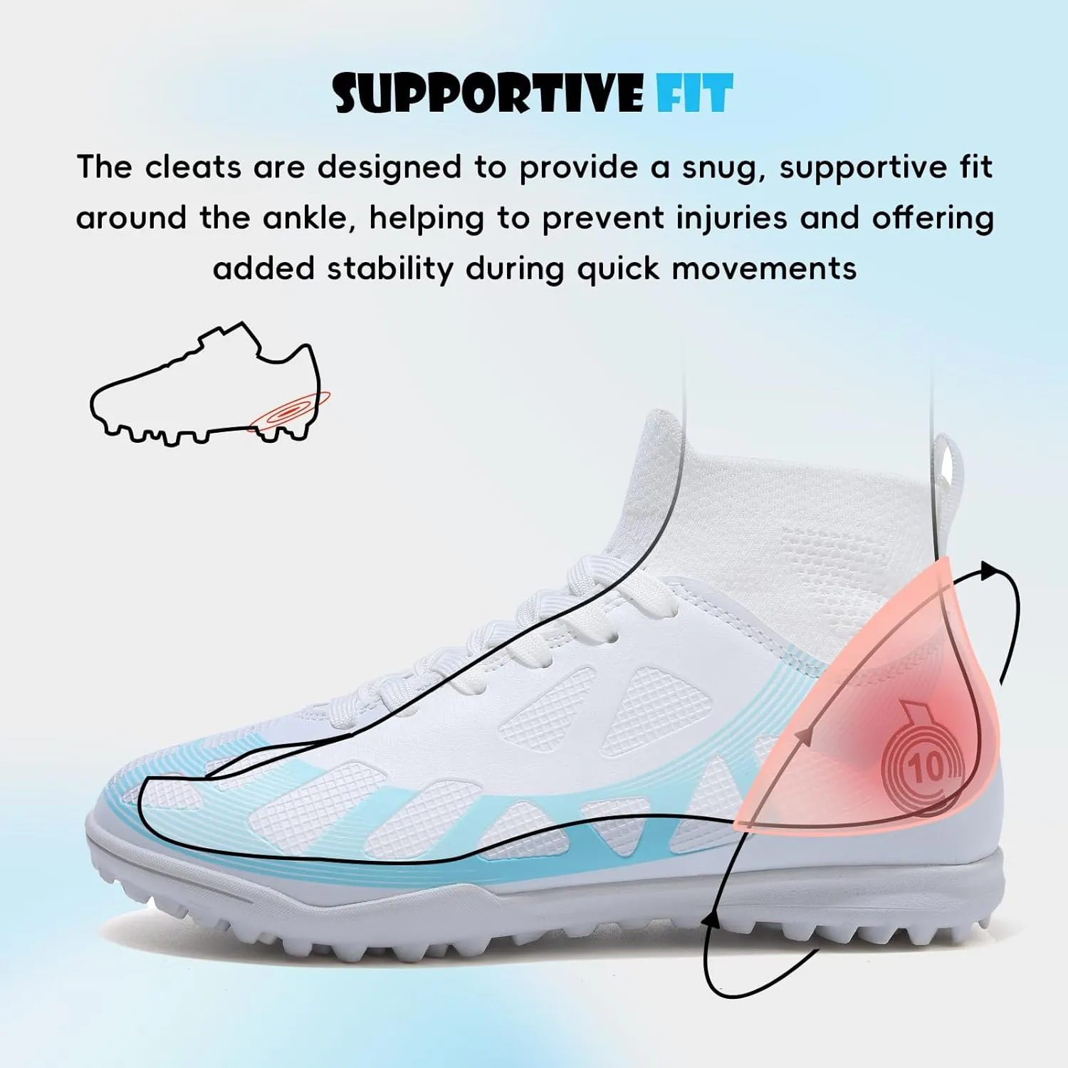 Kids Soccer Cleats Boys Girls Athletic lndoor Soccer Shoes