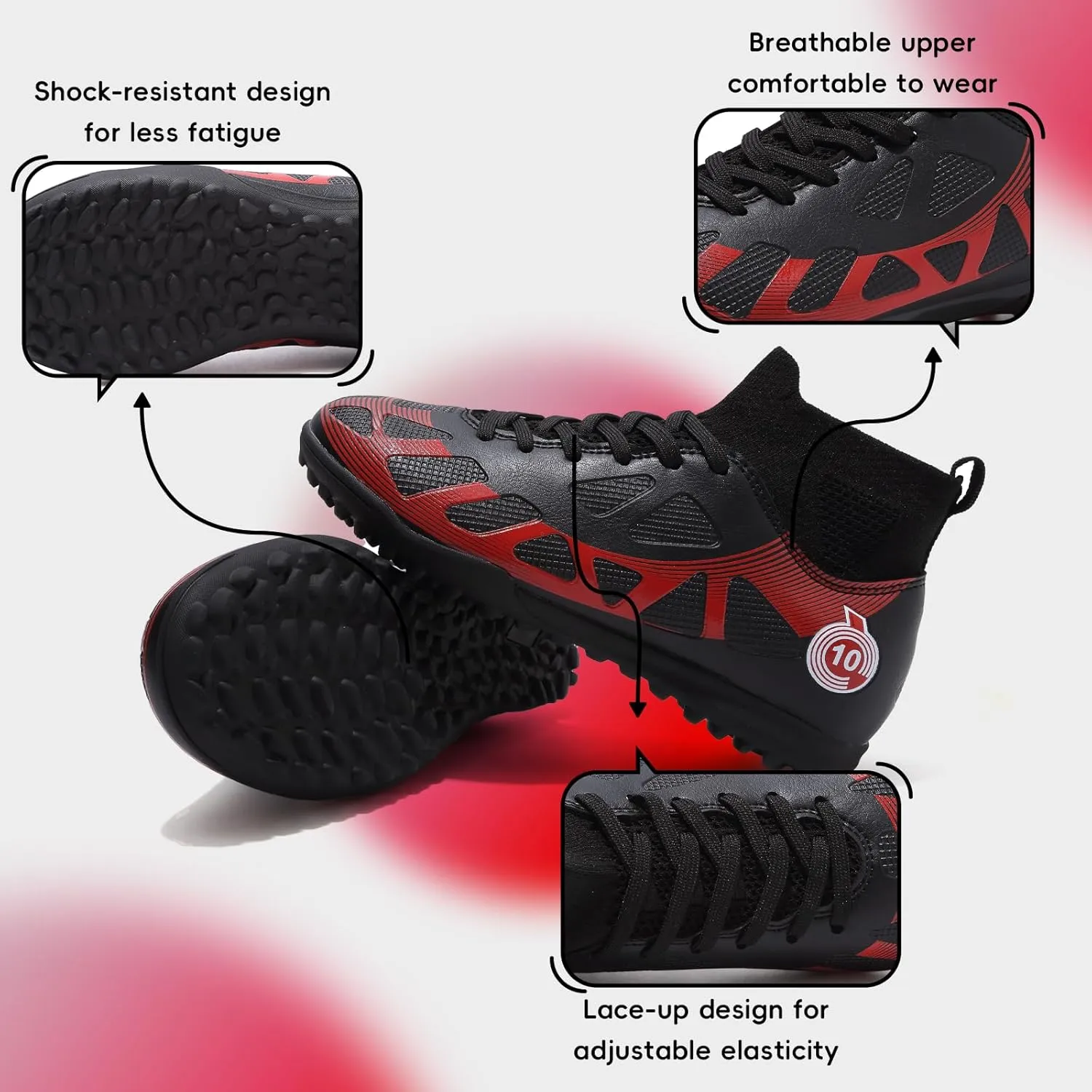 Kids Soccer Cleats Boys Girls Athletic lndoor Soccer Shoes
