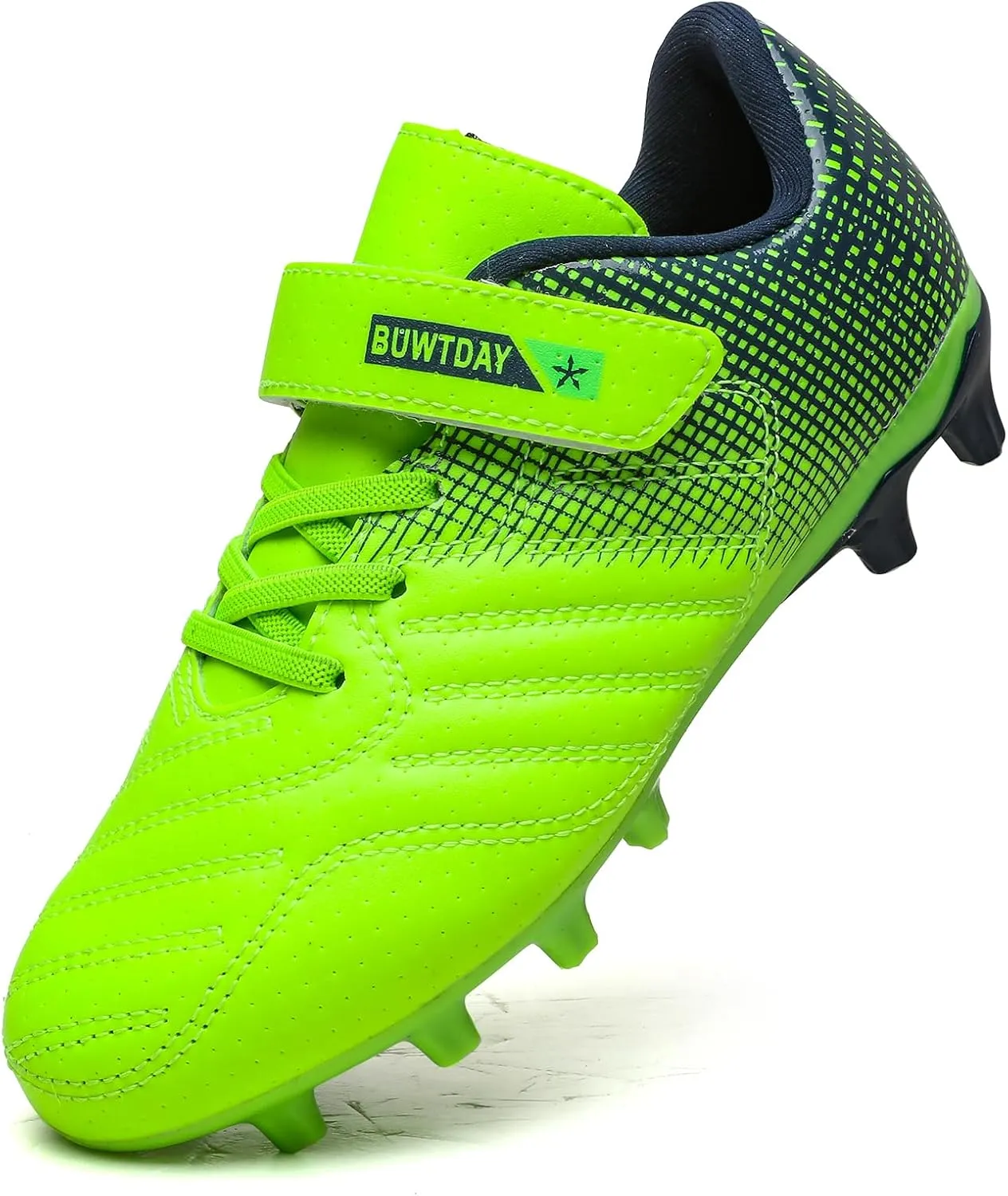 Kids Soccer Cleats Boys Girls Athletic Outdoor Firm Ground Youth Football Shoes(Little Kid/Big Kid)