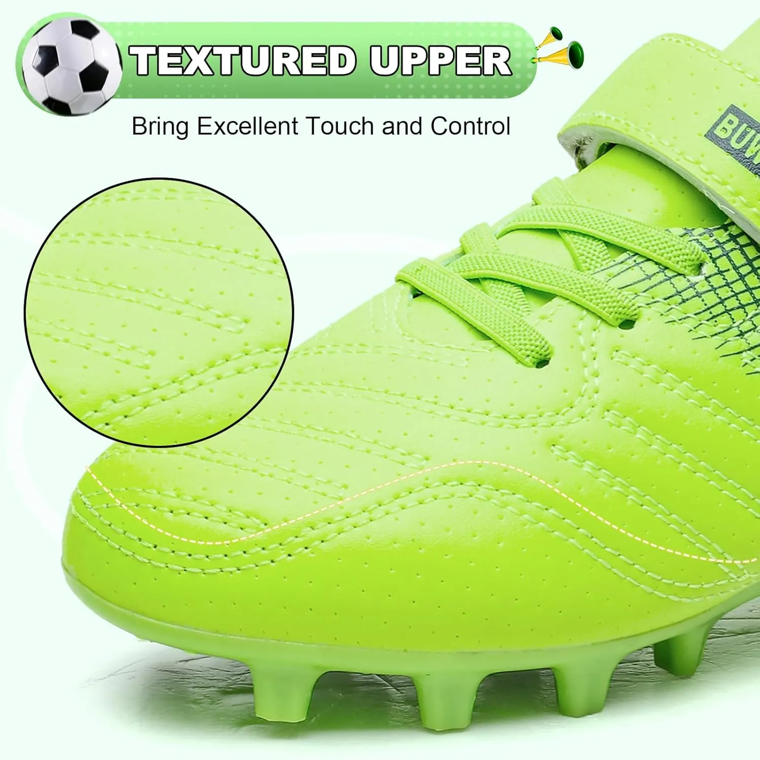 Kids Soccer Cleats Boys Girls Athletic Outdoor Firm Ground Youth Football Shoes(Little Kid/Big Kid)