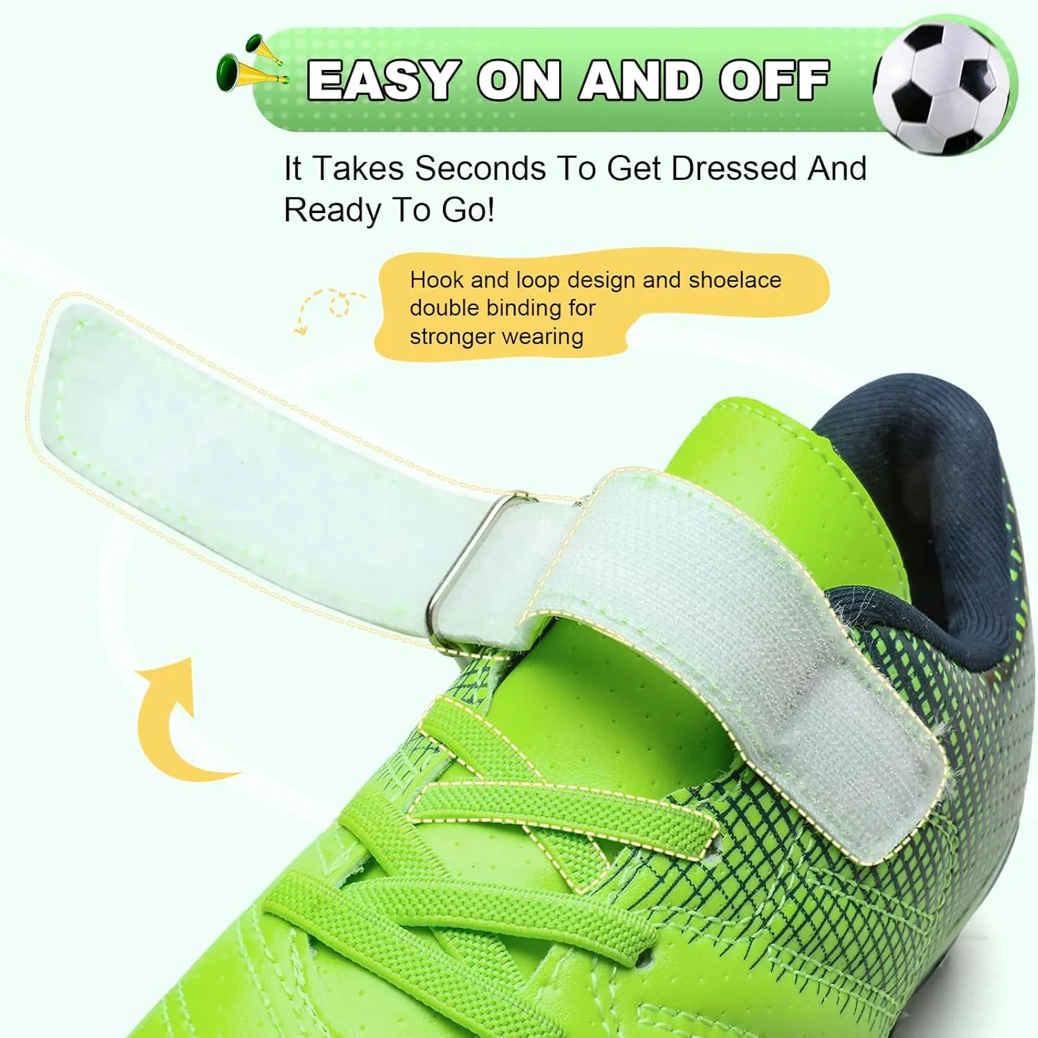 Kids Soccer Cleats Boys Girls Athletic Outdoor Firm Ground Youth Football Shoes(Little Kid/Big Kid)