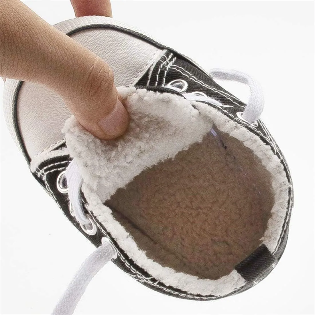 KIDSUN Unisex Baby Boys Girls High Top Sneaker Soft Anti-Slip Sole Newborn Infant First Walkers Canvas Denim Shoes