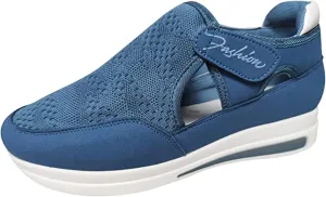 Ladmiple Shoes For Women Sneakers Trendy Slip On Walking Shoes Non Slip Lightweight Fashion Lace Up Platform Loafers