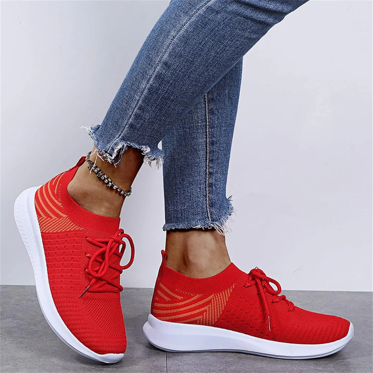 Lausiuoe Sneakers For Women Walking Shoes Comfortable Lightweight Breathable Slip On Sneakers for Women Work Workout Gym