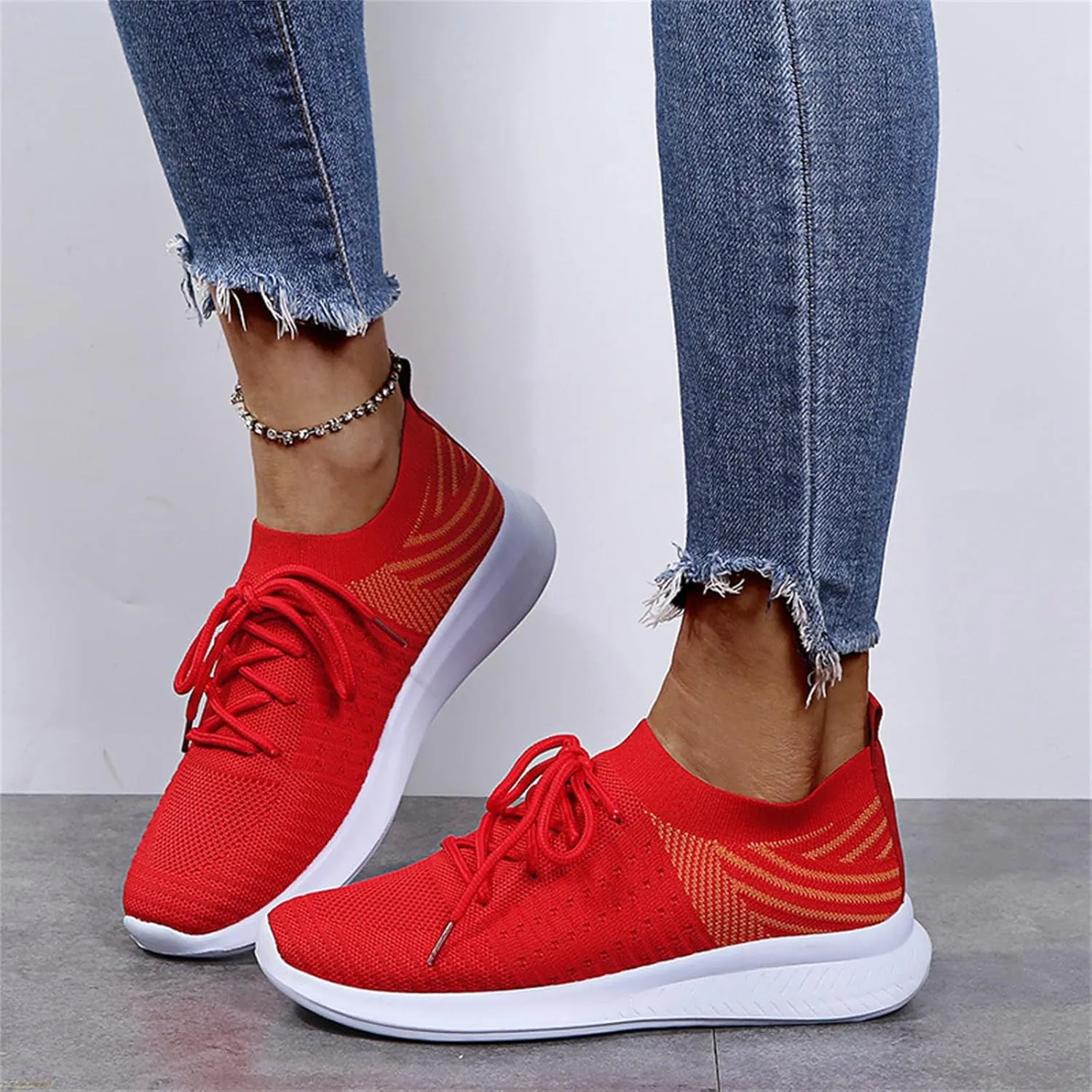 Lausiuoe Sneakers For Women Walking Shoes Comfortable Lightweight Breathable Slip On Sneakers for Women Work Workout Gym