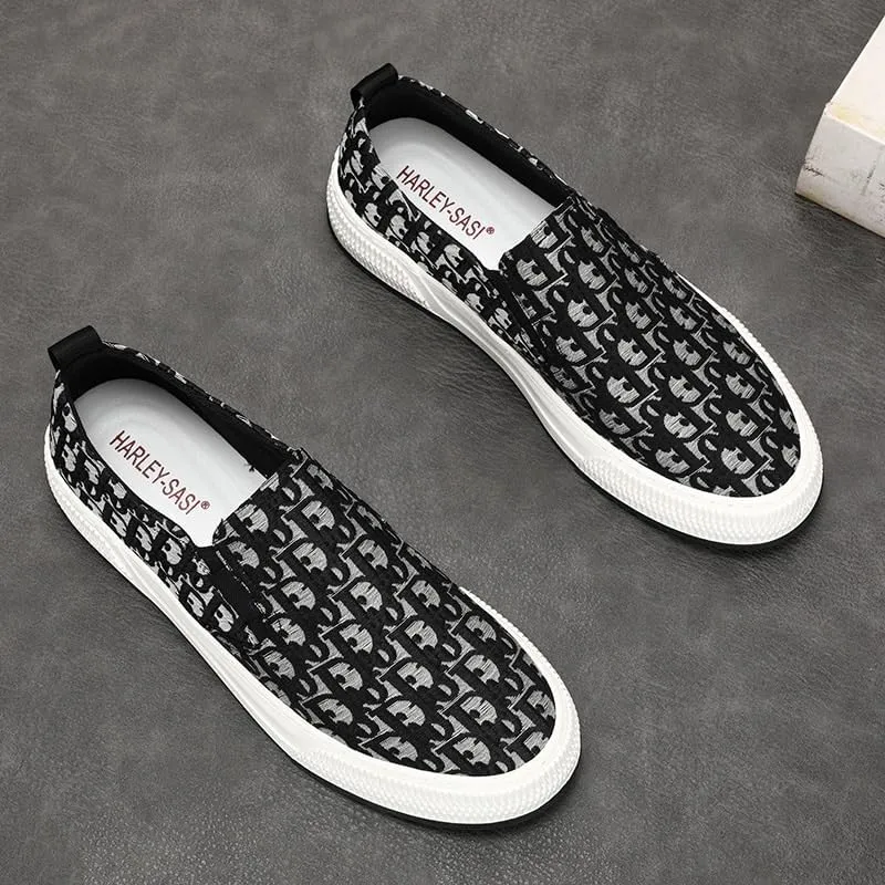 Lightweight Men's Slip-On Canvas Loafers - Versatile Streetwear Shoes for Urban Style, Comfortable Fit for Daily Activities