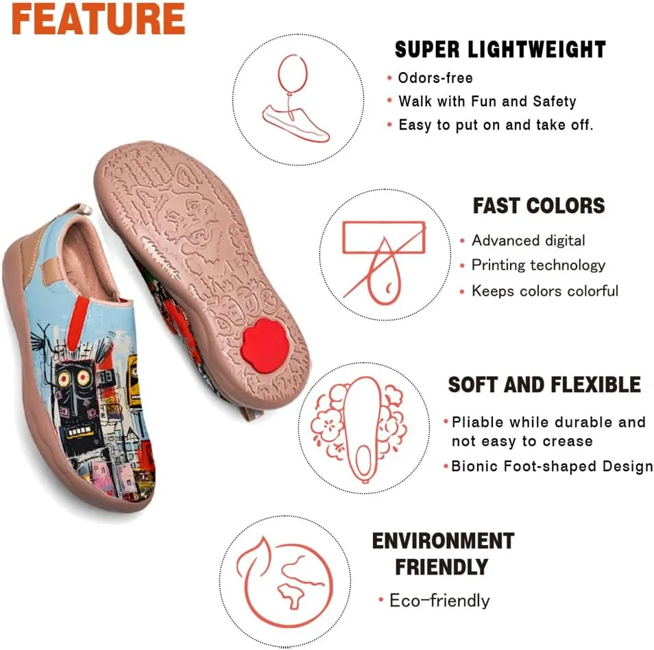 Loafers for Men Lightweight Cozy Casual Sneakers Art Painted Walking Travel Slip On Shoes