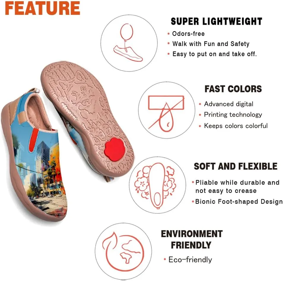 Loafers for Men Lightweight Cozy Casual Sneakers Art Painted Walking Travel Slip On Shoes