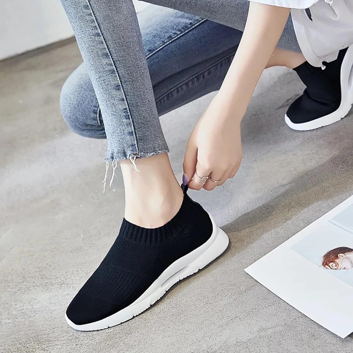Low-Top Slip Ons Women's Fashion Sneakers Casual Womens Running Shoes Wide Width Women Shoes Casual Men's Fashion Sneakers Waterproof Tennis Shoe Trainers Shoe