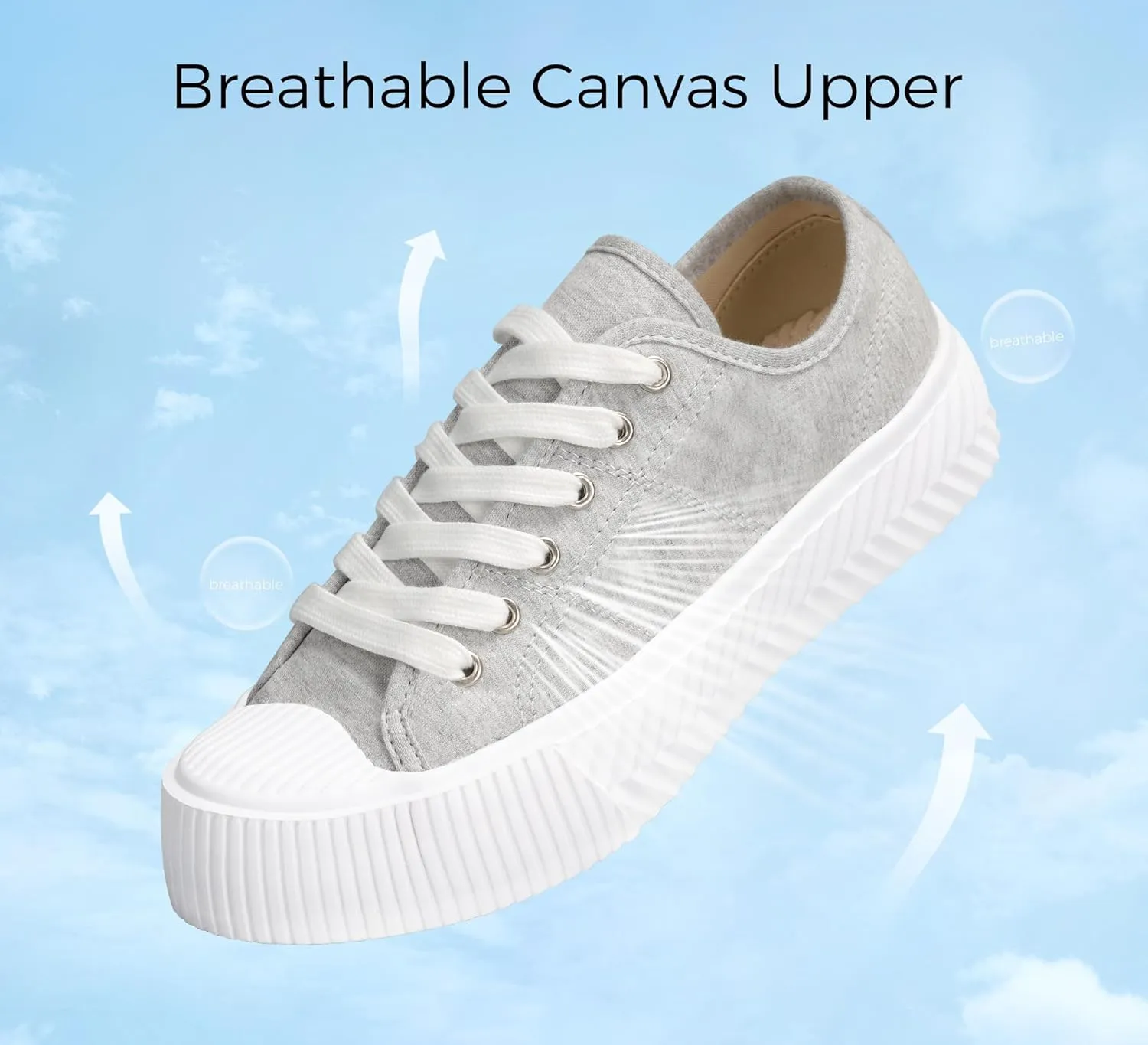 LUCKY STEP Women 's Canvas Shoes Low Top Fashion Sneakers Lace-up Classic Casual Walking Shoes