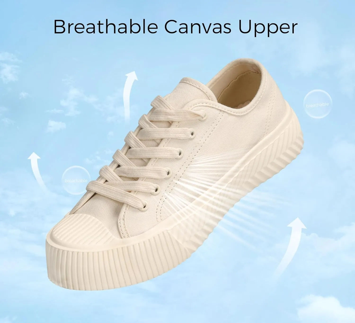 LUCKY STEP Women 's Canvas Shoes Low Top Fashion Sneakers Lace-up Classic Casual Walking Shoes