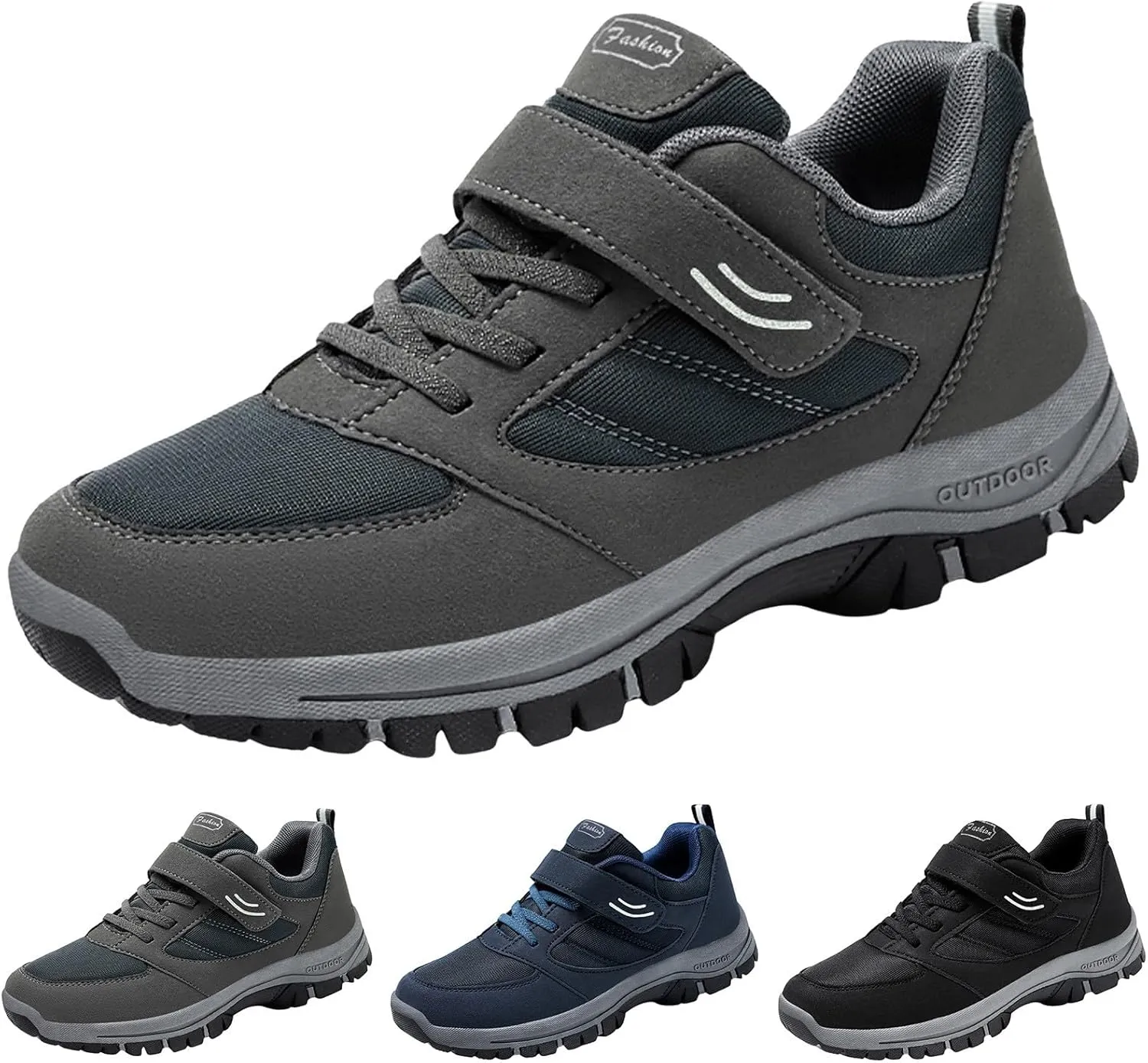 Men Casual Shoes Fashionable New Pattern Solid Color Simple Thick Sole Hook Loop Four Season Sports Mens Athletic Shoes