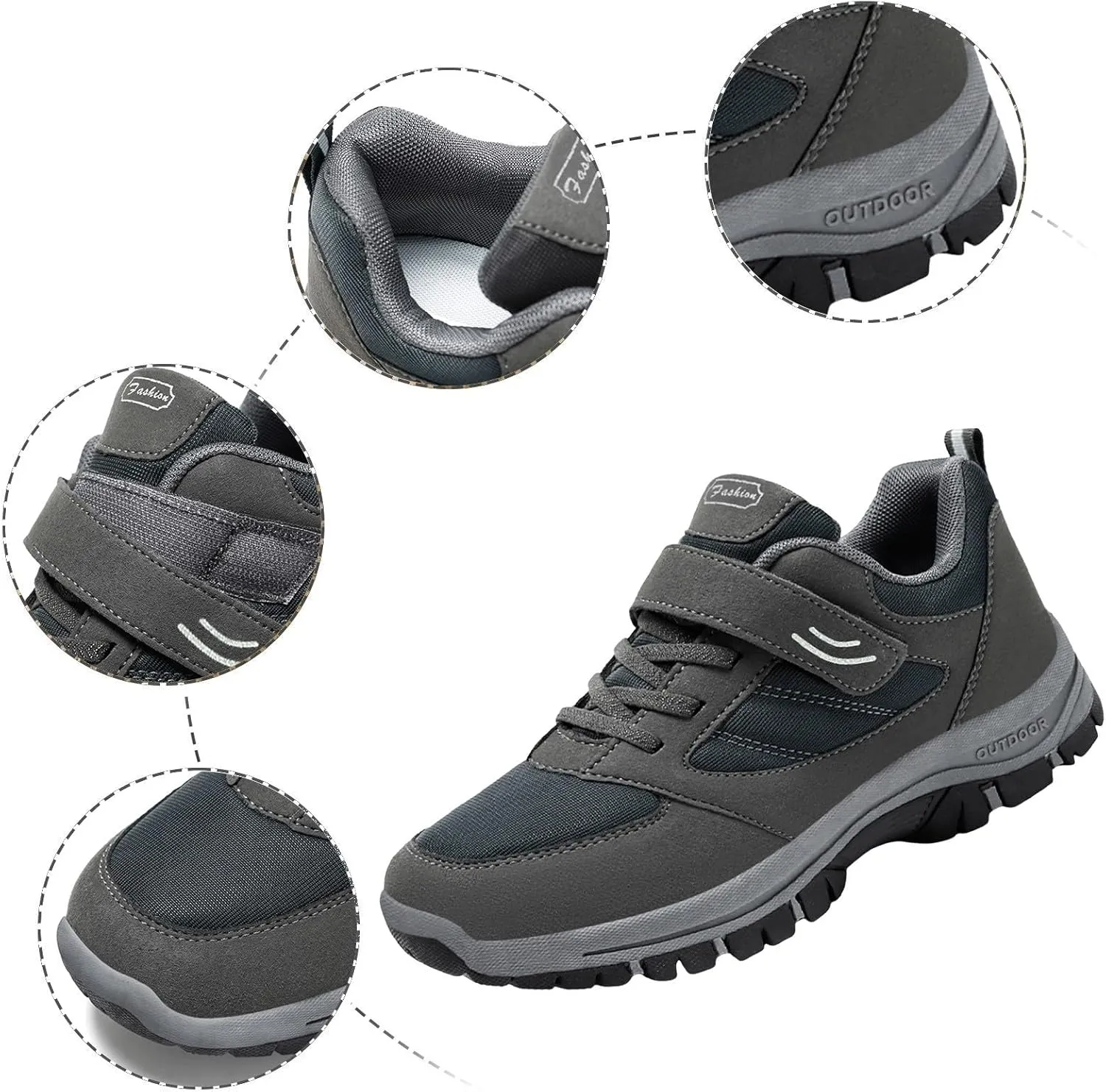 Men Casual Shoes Fashionable New Pattern Solid Color Simple Thick Sole Hook Loop Four Season Sports Mens Athletic Shoes