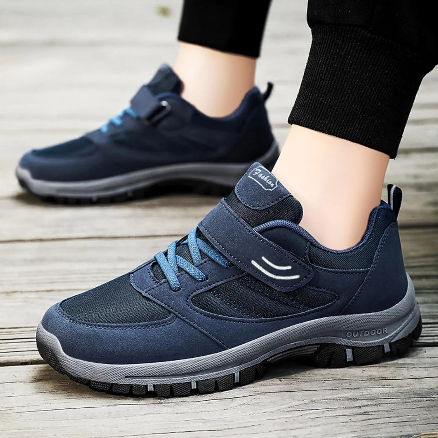 Men Casual Shoes Fashionable New Pattern Solid Color Simple Thick Sole Hook Loop Four Season Sports Mens Athletic Shoes