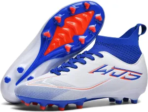 Men Soccer Shoes High-Top Soccer Cleats for Youth Boys Girls Womens Outdoor Football Shoes Adult Unisex Pink Black Purple White