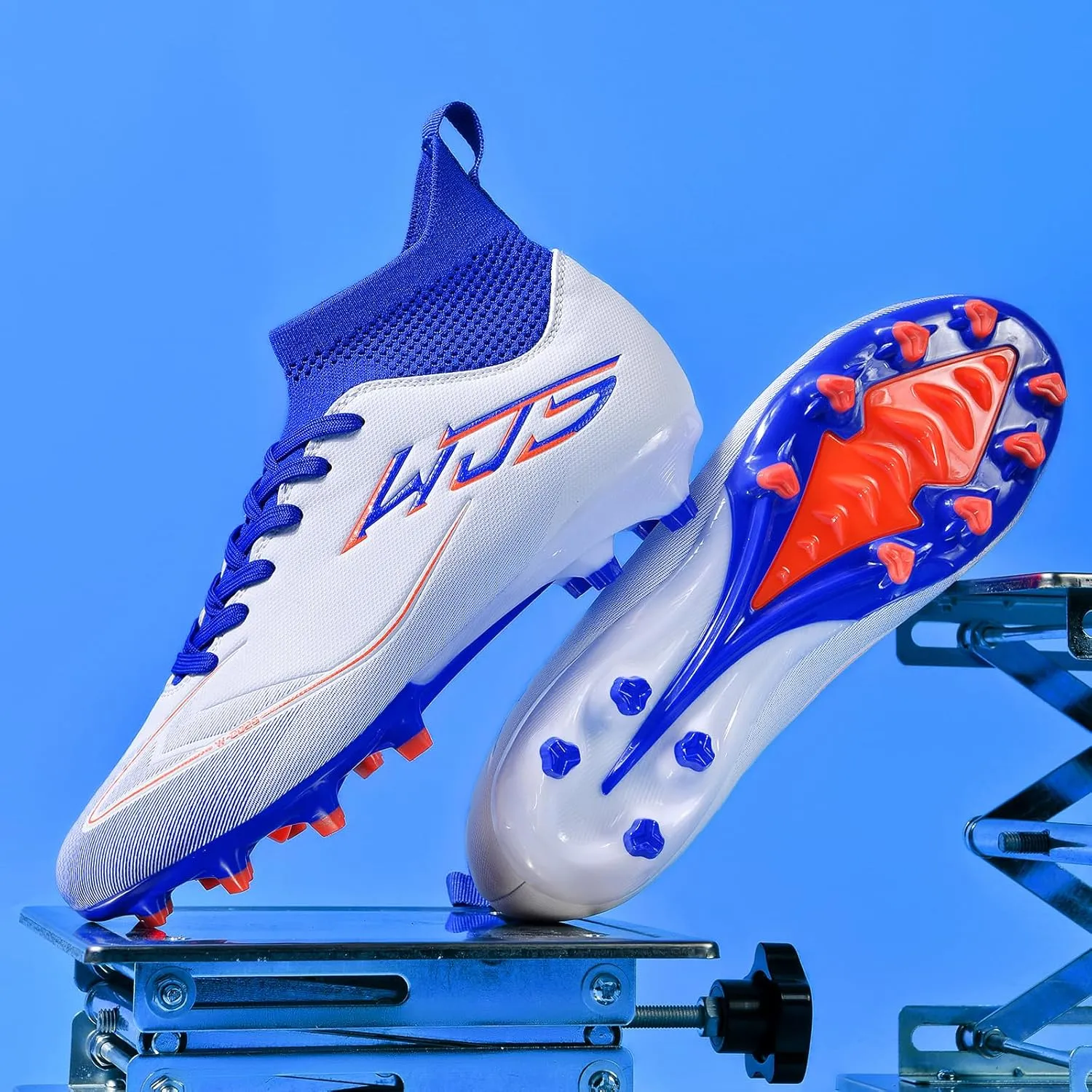 Men Soccer Shoes High-Top Soccer Cleats for Youth Boys Girls Womens Outdoor Football Shoes Adult Unisex Pink Black Purple White