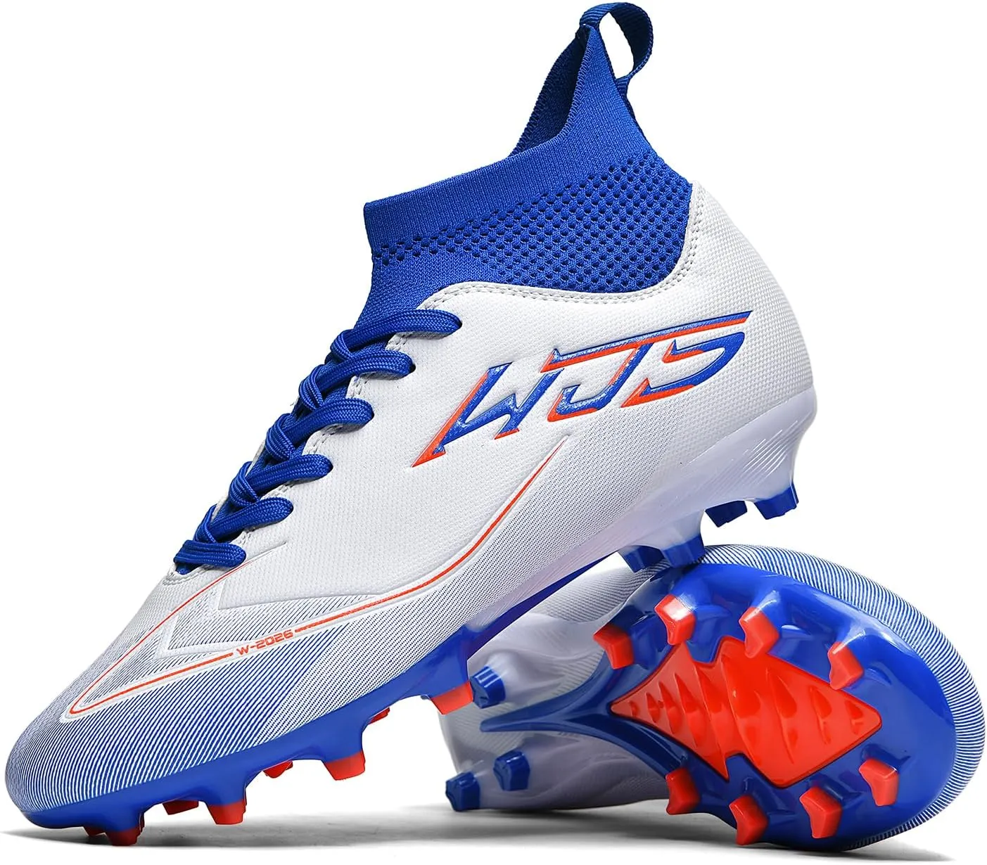Men Soccer Shoes High-Top Soccer Cleats for Youth Boys Girls Womens Outdoor Football Shoes Adult Unisex Pink Black Purple White