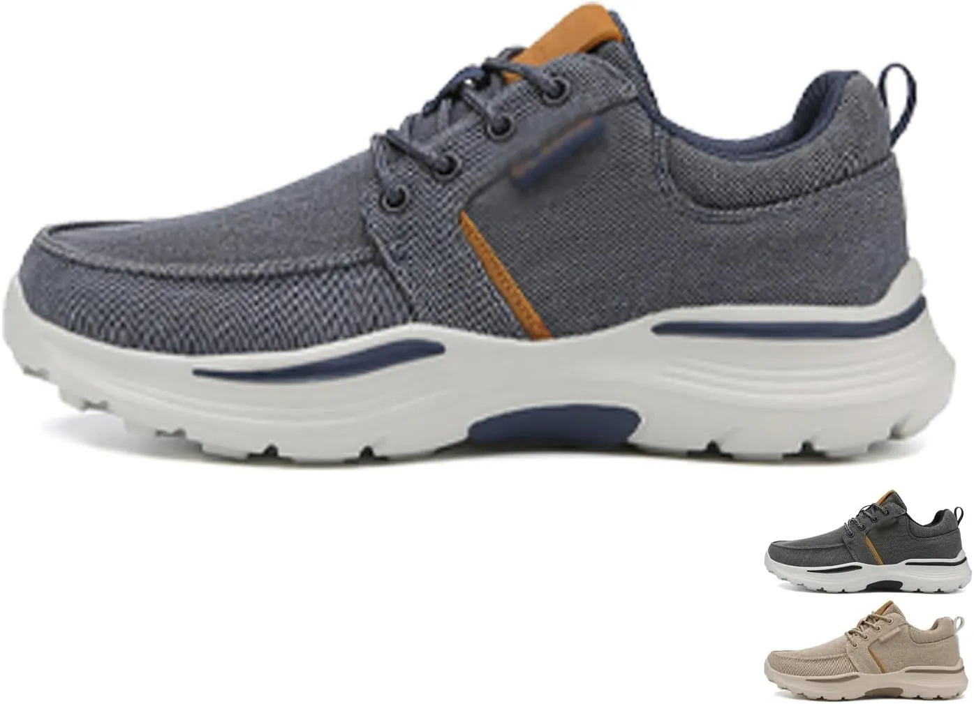 Men's Breathable Canvas Sport Shoe,Casual Men Loafers Comfortable Light Outdoor Sneakers Platform Non Slip Vulcanized Shoes