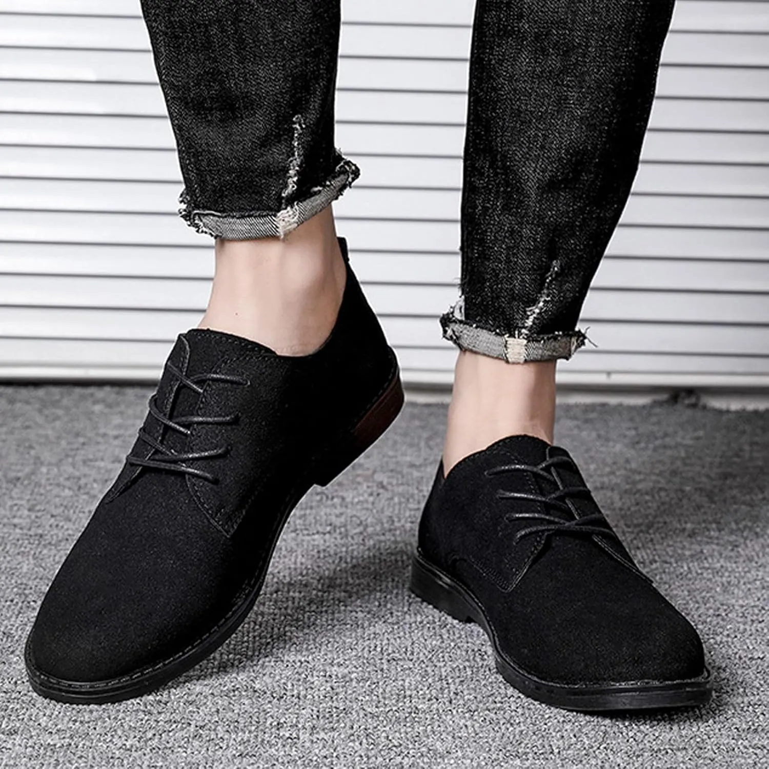Men's Business Lace Up Dress Shoes Leisure Fashion Solid Color Breathable Comfortable Leather Low Top Leather Shoes