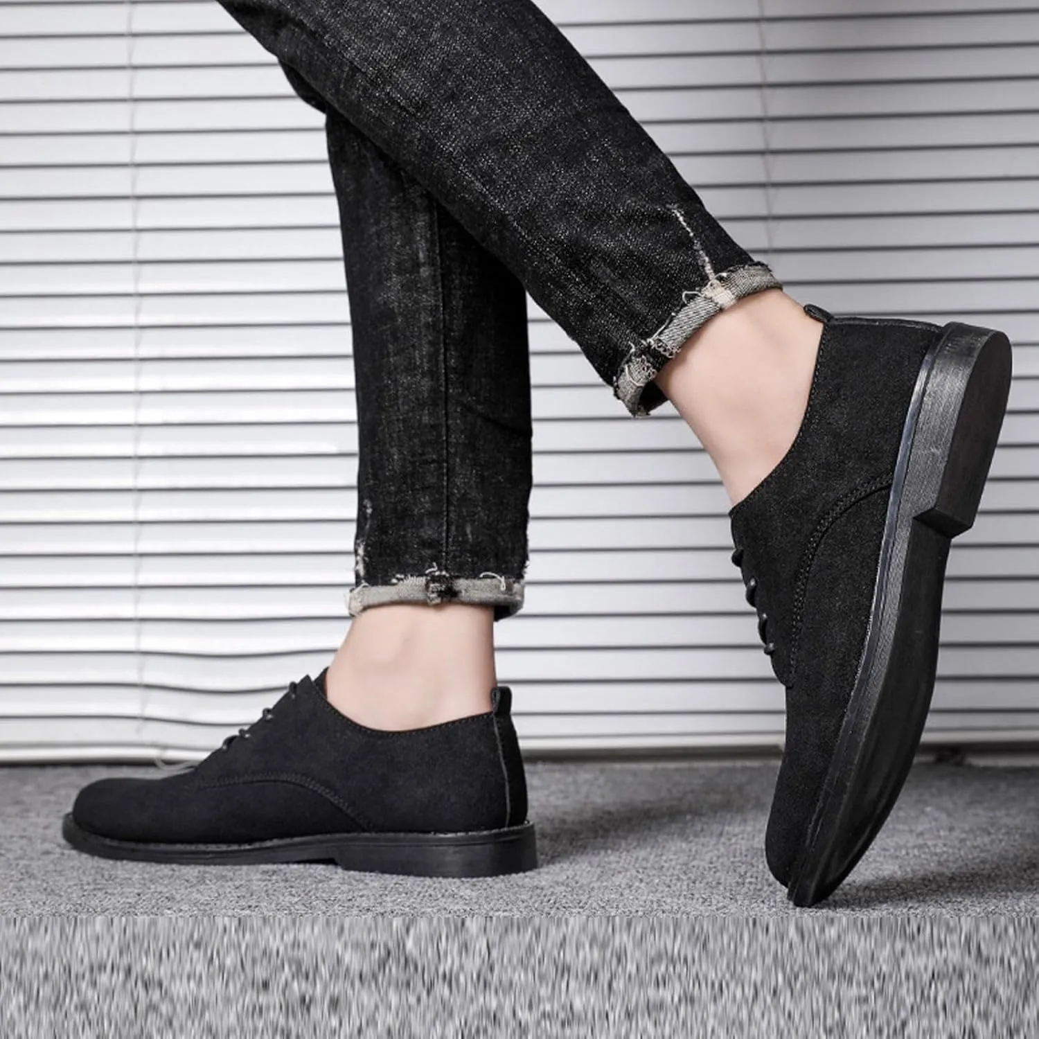 Men's Business Lace Up Dress Shoes Leisure Fashion Solid Color Breathable Comfortable Leather Low Top Leather Shoes