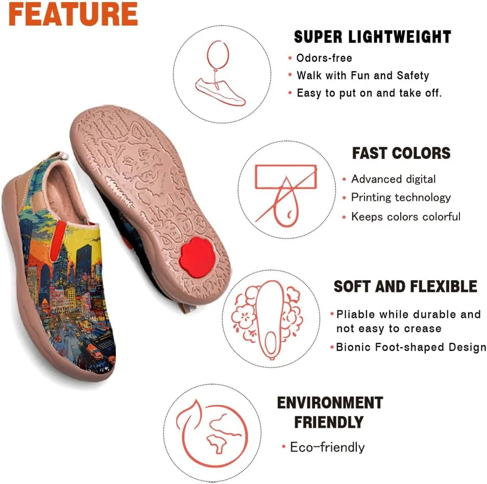 Men's Casual Loafers Lightweight Cozy Slip On Sneakers Art Painted Walking Travel Shoes