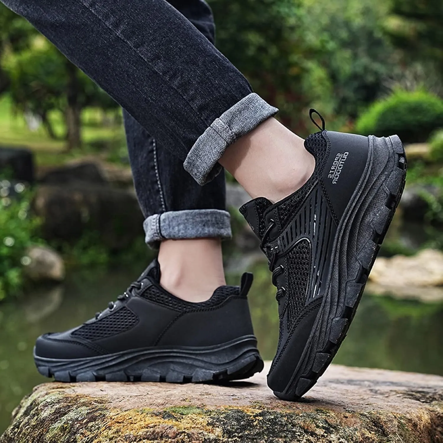 Men's Comfortable Stretch Workout Shoes Supportive Running Athletic Sneaker Arch Support Walking Shoes for Men