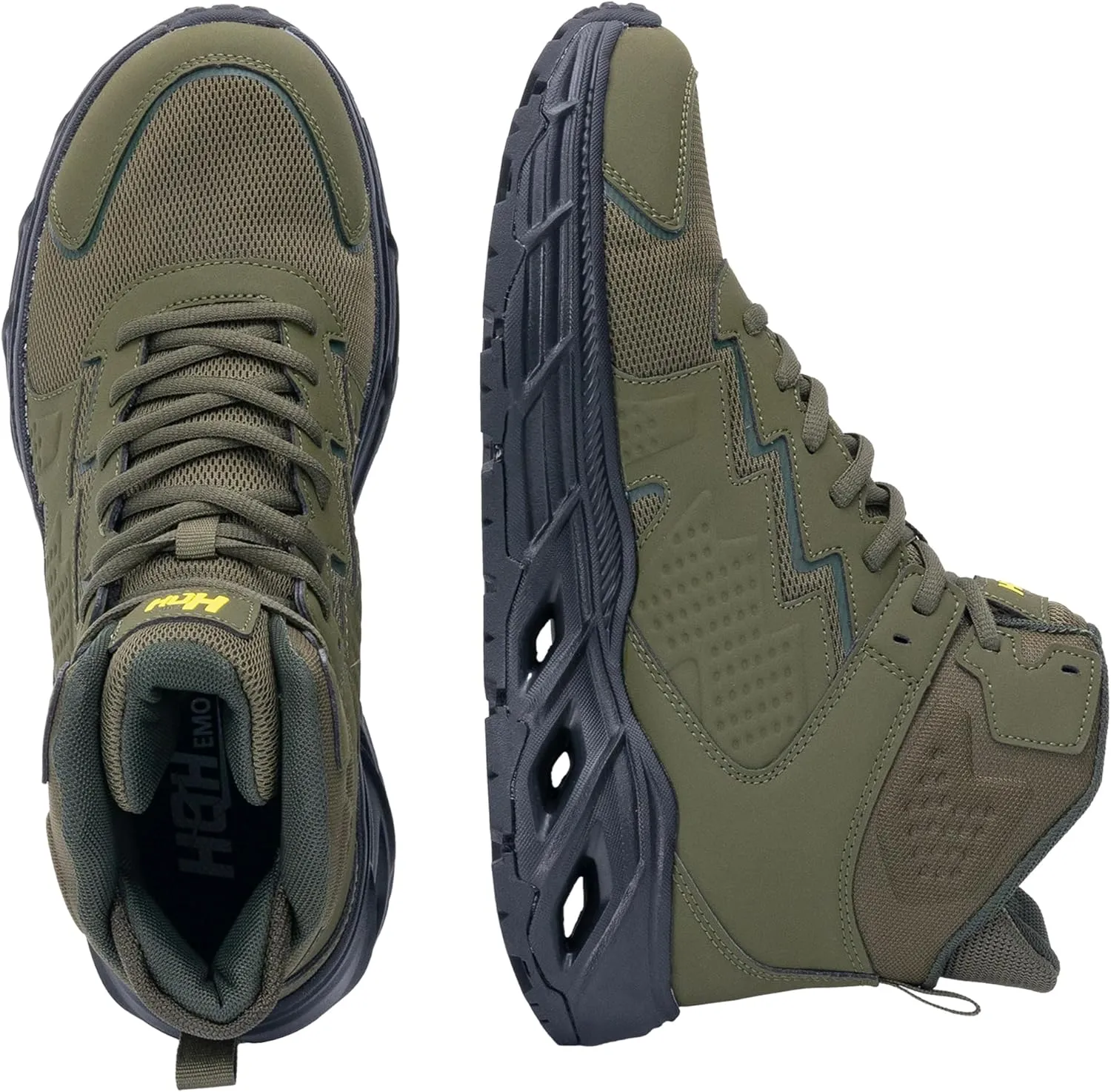 Men's Hiking Shoes Running Shoes Athletic High Top Sneakers Outdoor Three Holes Sneakers Fashion Breathable Non Slip Walking Footwear FALKON 1.0