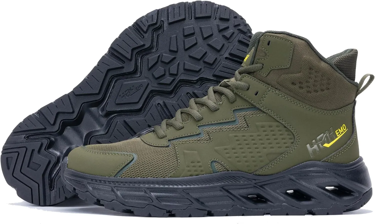 Men's Hiking Shoes Running Shoes Athletic High Top Sneakers Outdoor Three Holes Sneakers Fashion Breathable Non Slip Walking Footwear FALKON 1.0