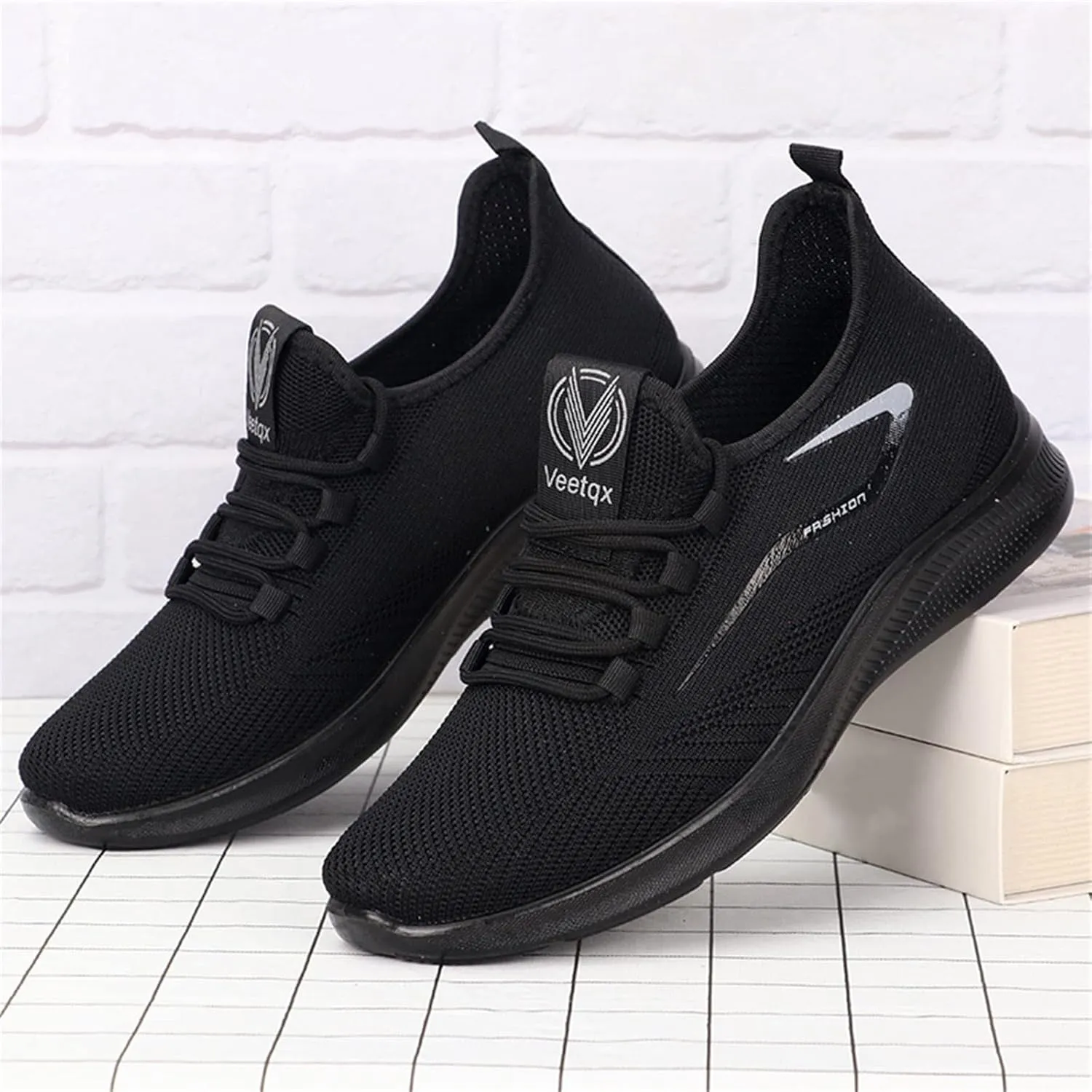 Men's Reathable Stretch Canvas Shoes Casual Sneaker Mesh Breathable Walking Shoe Arch Support Plantar Fasciitis