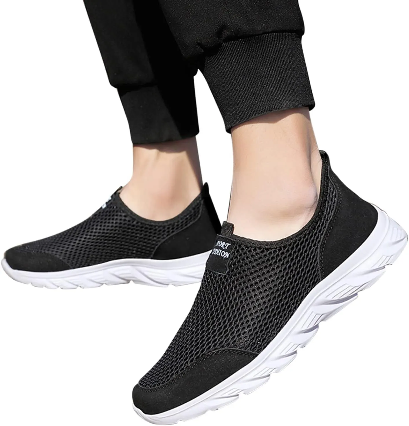 Mens Running Shoes Mesh Breathable Casual Shoes Slip On High Top Sneakers Sneakers Air Cushion Running Tennis Red Tennis Shoe Loafers Dress Shoe