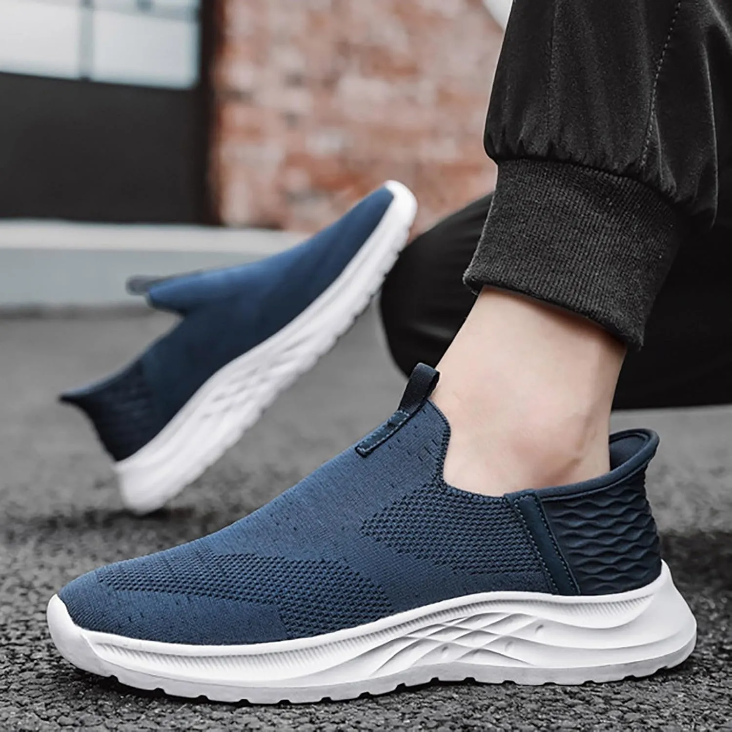 Mens Running Shoes Winter Casual Slip On Shoes Brown Sneakers Men's Athletic Sneakers Lightweight Breathable Steel Toe Tennis Shoe White Loafers