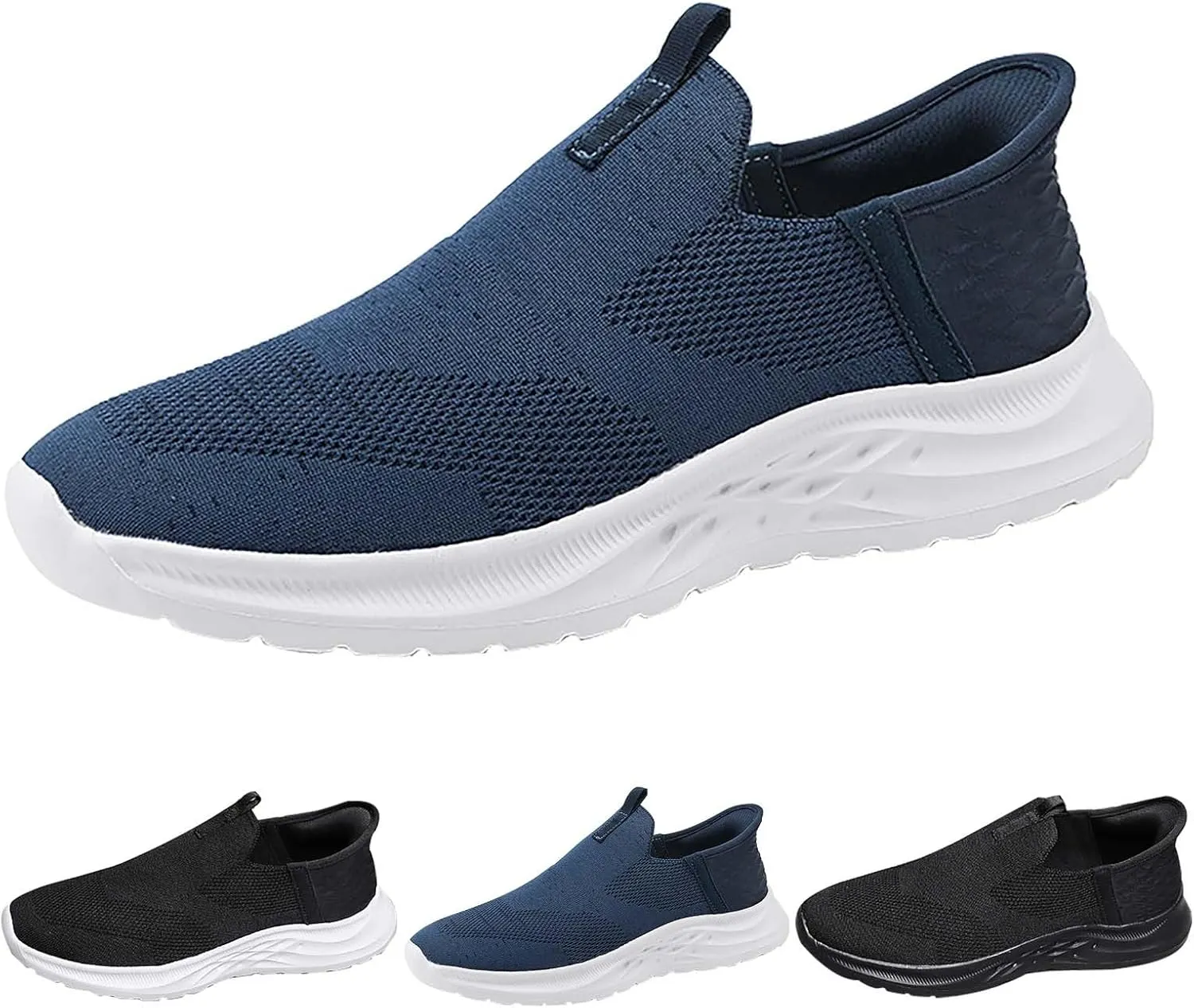 Mens Running Shoes Winter Casual Slip On Shoes Brown Sneakers Men's Athletic Sneakers Lightweight Breathable Steel Toe Tennis Shoe White Loafers