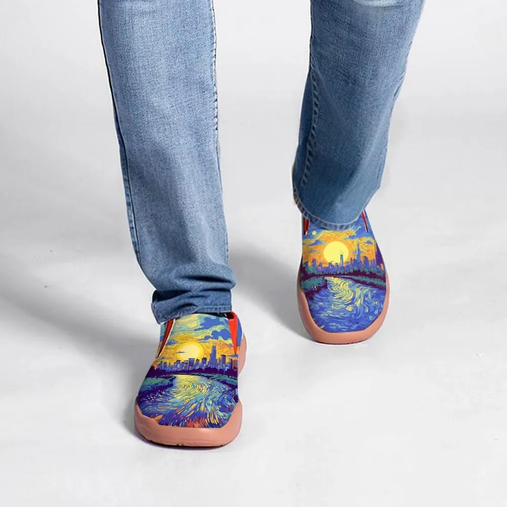 Men's Slip On Casual Loafers Lightweight Comfort Shoes Art Painted Travel Walking Sneakers